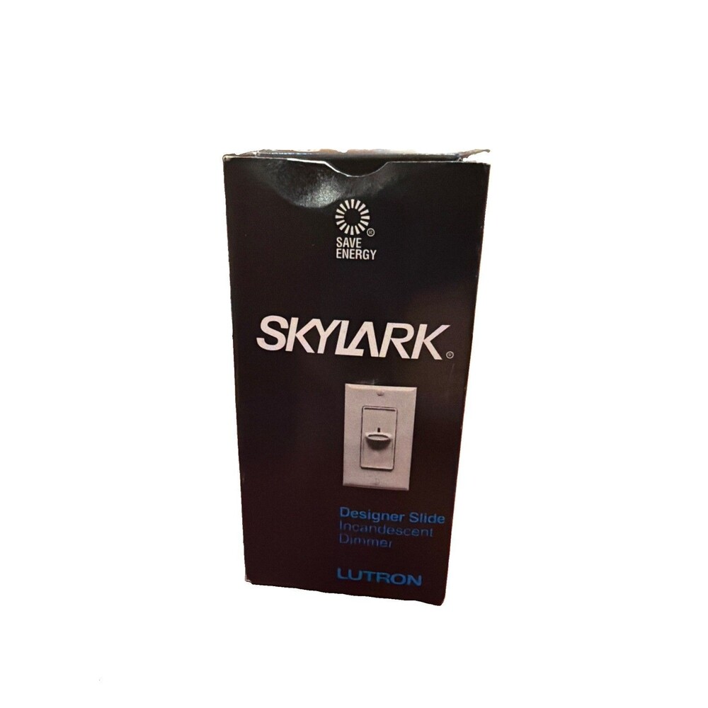 Lutron S-1000-IV Skylark Slide-To-Off Single Pole Dimmer 1000W Max Ivory